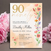 Invitation pour les 90 ans de douce Wildflower