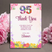 Invitation 95e anniversaire, Fleurs Blush Bloom 95