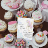 Invitations cartes à Baby shower plat avec licorne
