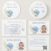 Powder Blue Hydrangea Waterverf Klantloyaliteit Draagtas