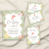 Invitation Sage Green Ciao Bébé Fête de Naissance Pizza Itali