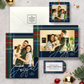 Étiquette de cadeau à et de plaid rouge pour les f