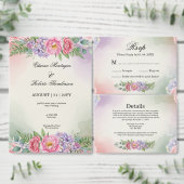 Carton de réponse de mariage Hydrangea Rose Pâle É (Personnalisez la collection de ce créateur indépendant.)