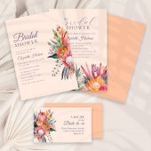 Serviette En Papier Fête des mariées Fleurs Tropicales Peach Fuzz