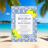 Invitation Carreaux portugais Fête des mariées d'aquarelle Le