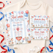 Invitation Cadeau de Bébé Rouge Blanc et à Venir