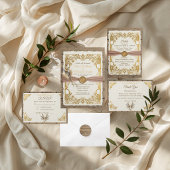 Cartons Réponse Ivory Gold Boho Floral Élégant Rustique Script