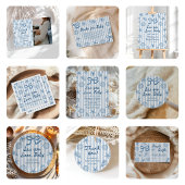 Invitation Mariage côtier rayé bleu coquillage