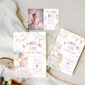 Sticker Rond Cute Unicorn Arc-en-ciel Anniversaire