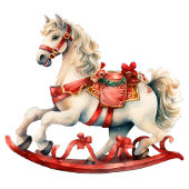 Wit Rocking Horse Christmas Ornament
