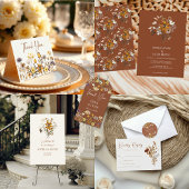 Invitation Fleur sauvage en terre cuite Boho Mariage de autom