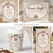 Invitation Un bébé brasse En vichy Baby shower café