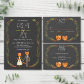 Numéro De Table Faire-Part de Mariage Rustique Boho avec Chats de (Personnalisez la collection de ce créateur indépendant.)