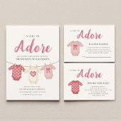 Adore A Girl Baby Shower Invitation