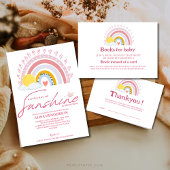 Menu minimal Rainbow Sun Pink Baby