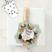 Invitation Une petite chouette est due Orange Gingham QR Code