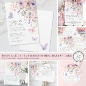 Serviette En Papier Baby shower Fleur sauvage papillon