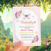 Carte D'accompagnement Cute Pink Little Butterfly Baby's Book Request