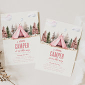 Invitation Un Petit Randonnée Camper Baby shower Camping