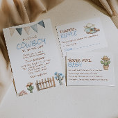 Een kleine Cowboy Brown Westerne Baby Book Request Informatiekaartje