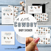 Dank u Cowboy Pattern Baby shower Vierkante Sticker
