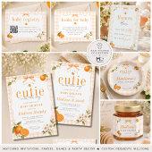 Invitation Un petit déjeuner de bébé chic orange pour une bab