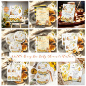 Little Honey Bee Honeycomb Baby shower Uitnodiging