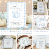 Gobelets En Papier Petit Citrouille sur le Baby shower Way Blue Bow