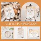 Poster Baby shower d'automne moderne fille Citrouille per
