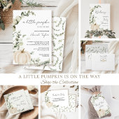 Papier Budget White Citrouille Automne Baby shower Invita