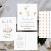 Sticker Rond Sweet Bunny Vous êtes invité Script Baby Sprinkle