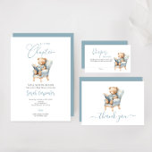 Carte D'accompagnement Un nouveau chapitre commence Teddy Bear Diaper Car