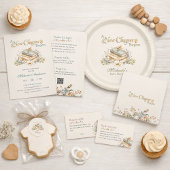 Carte D'accompagnement Baby Shower Rustic Botanical Diaper Raffle