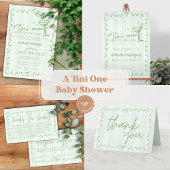 Carte D'accompagnement Vert Un Tini Un Baby shower Déchet Raffle