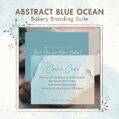 Carte De Visite Code QR de révision de l'océan bleu abstrait