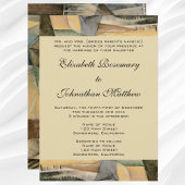 Menu Mariage Vintage, Tons de Terre, Art Cubisme