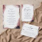 Invitation Burgundy Abstraite et Bleue de la marine (Personnalisez la collection de ce créateur indépendant. )