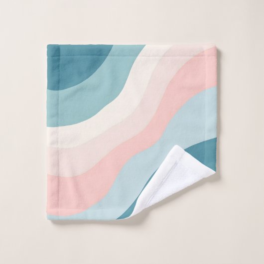 Collection Abstrait Moderne Rose Pâle Menthe (Gant de toilette)