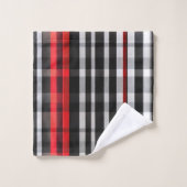 Collection Abstraite Red Black Plaid (Gant de toilette)