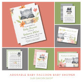 Assiettes En Carton Baby shower adorable Bébé Raccoon mignon