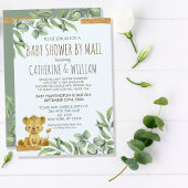Safari Oerwoud Lion Modern Baby shower Uitnodiging