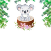 Sticker Carré Cute Koala ours Baby shower fille