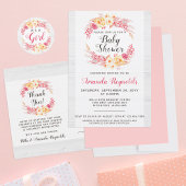 Sticker Carré Shabby Chic Roses & Rustique Bois Blush Rose Flora