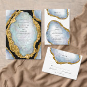 Agate Geode Pearl Mariage d'or Insérer carte (Personnalisez la collection de ce créateur indépendant. )