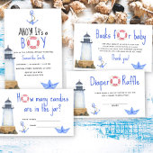 Assiettes En Carton Bouée de sauvetage marine en aquarelle - baby show
