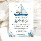Ahoy Het is Twin Boys Nautical Bedankt dat je komt Poster