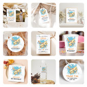 Vliegtuig 1e Verjaardagsfeest Ronde Sticker