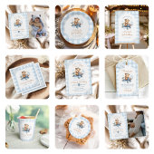 Invitation Avion Teddy Bear Blue Heure Vol Anniversaire