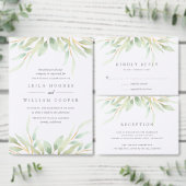 Bandeau De Faire-part Airy Collection | Mariage personnalisé vert solide (Personnalisez la collection de ce créateur indépendant.)