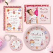 Cute Alice' Tea Party rose Anniversaire Invitation